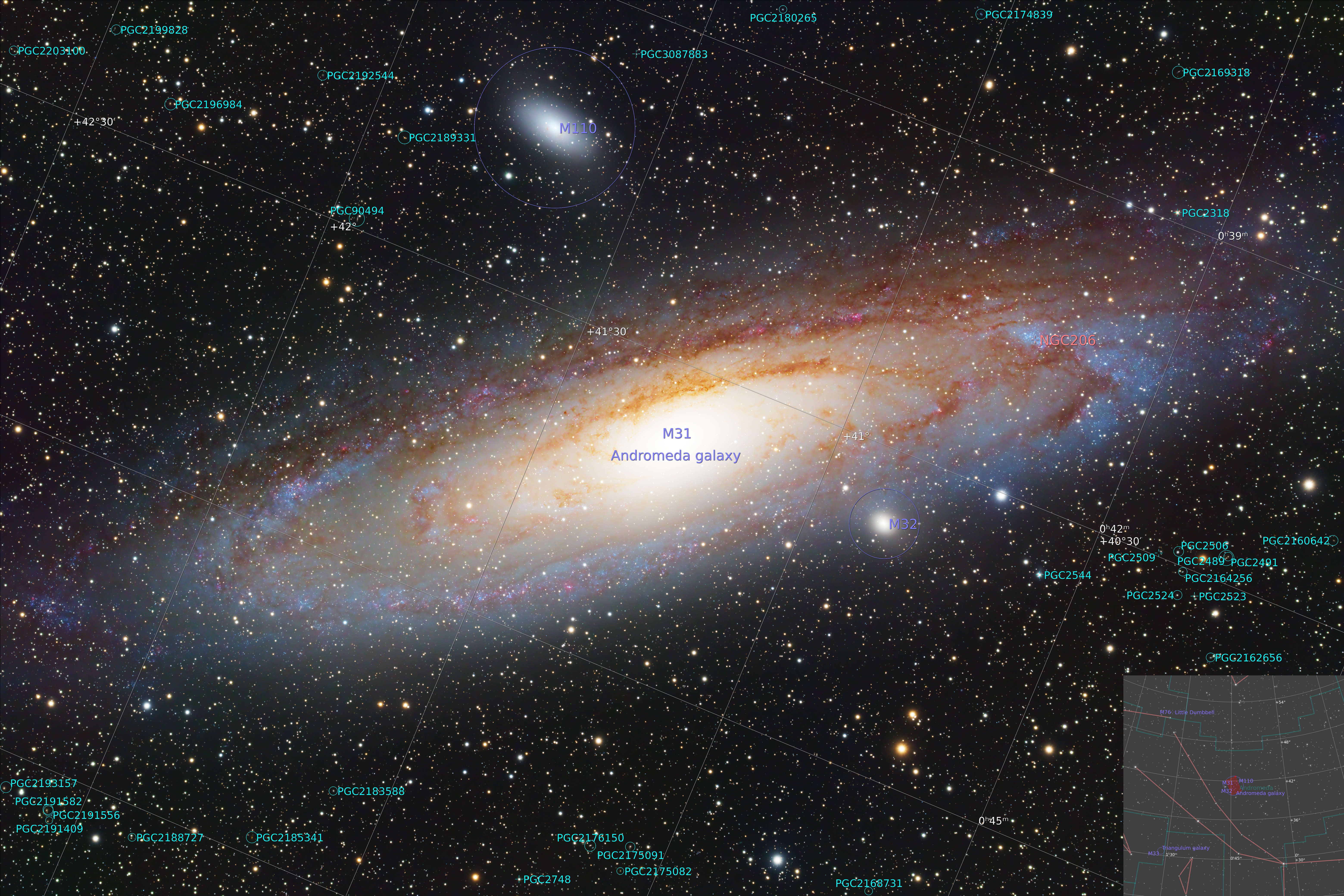 Andromeda, 2022 version, annotated
