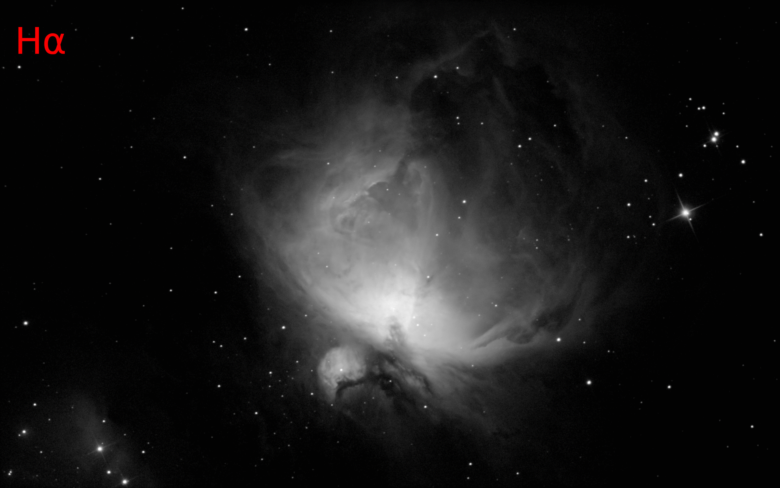 Orion Nebula, Hα / O-III separated