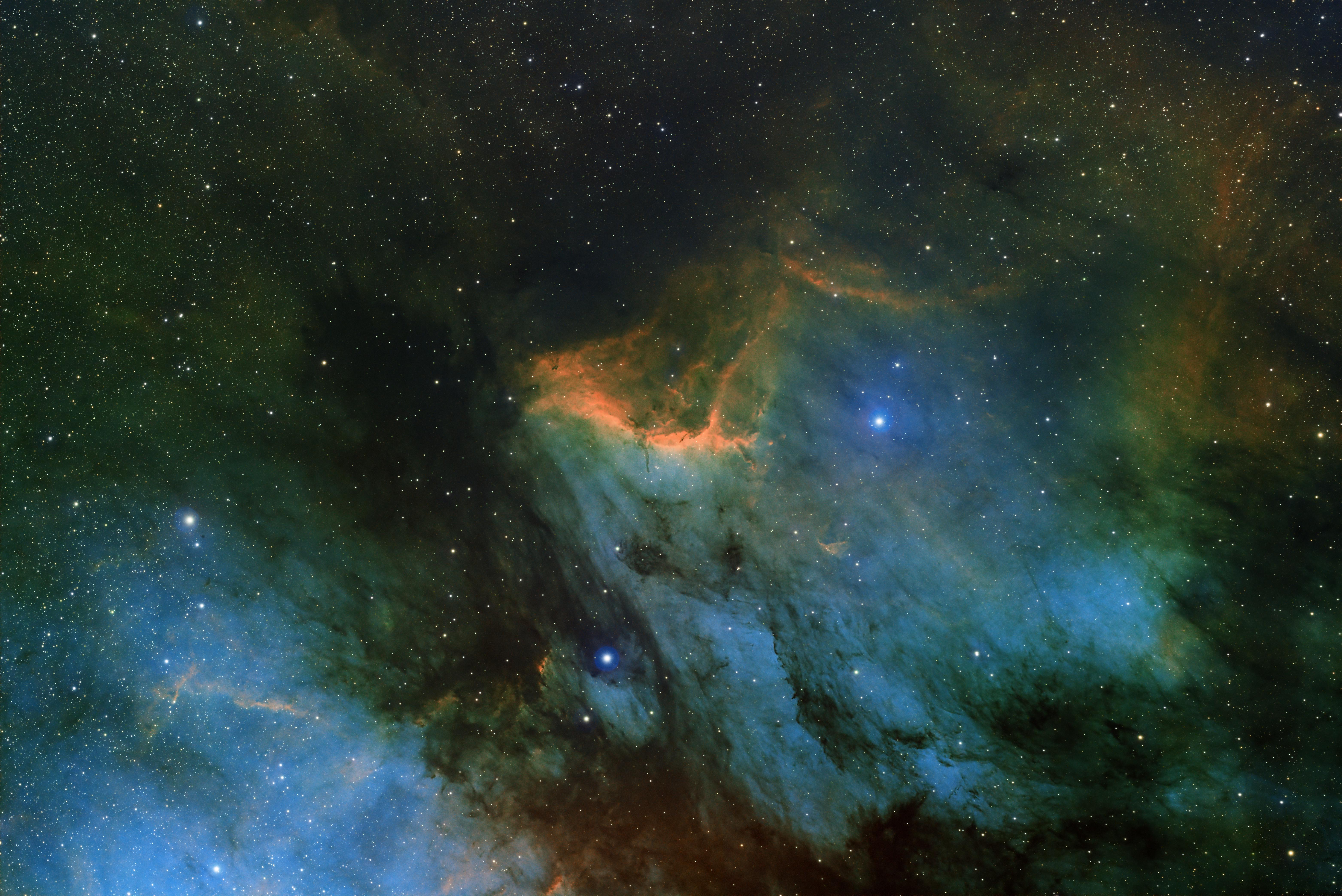 Pelican Nebula, narrowband)