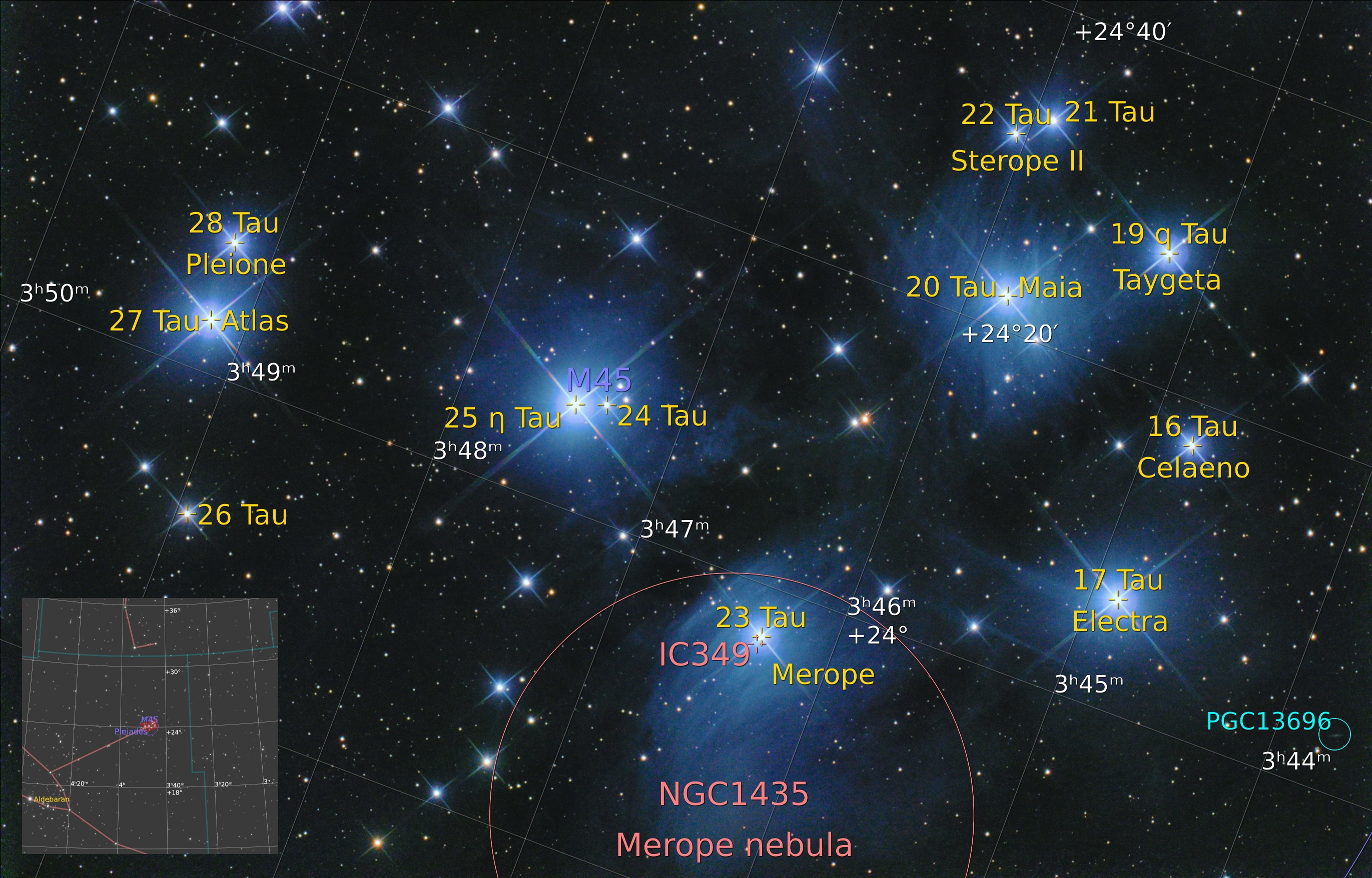 Pleiades, July 2022 version, annotated