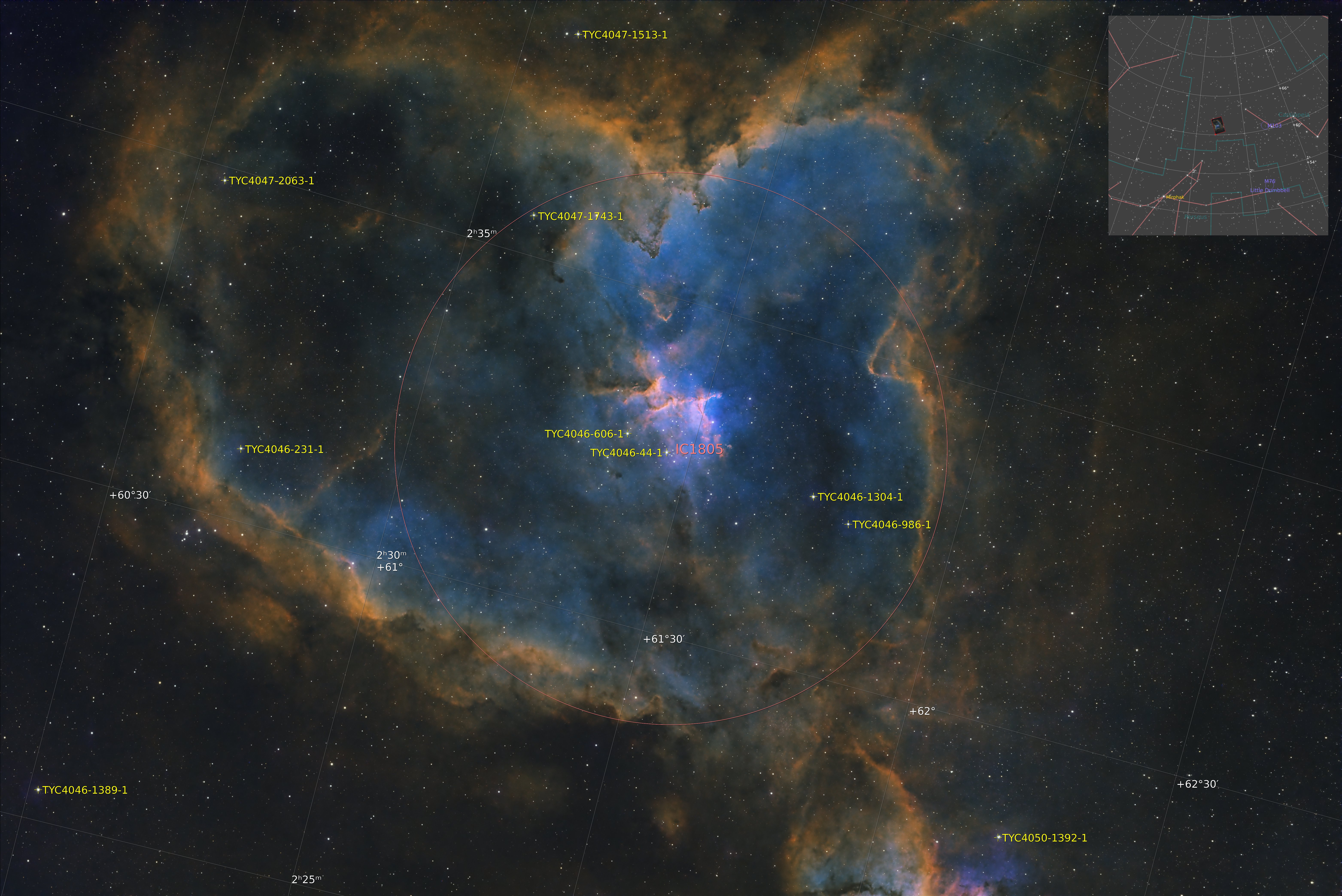 Melotte 15, annotated